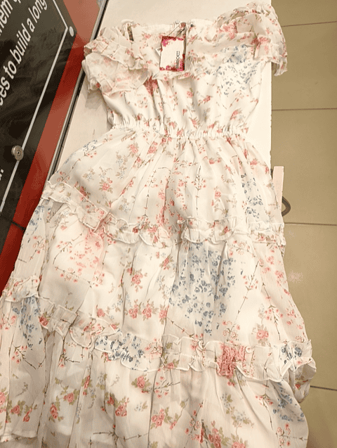 off white georgette frock - 20934284 - Very Small Image - 1