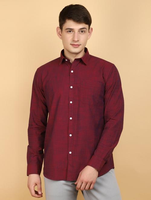 men solid cotton long sleeve casual shirt - 20934301 - Very Small Image - 1