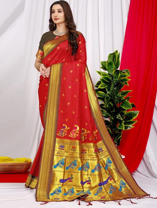 women self design paithani saree with blouse - 20938355 - Very Small Image - 1