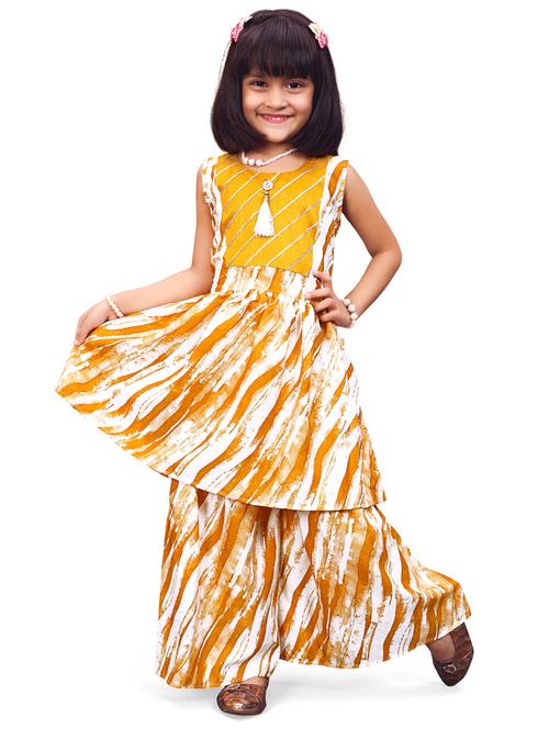 yellow printed kurta sharara set - 20942303 - Very Small Image - 1