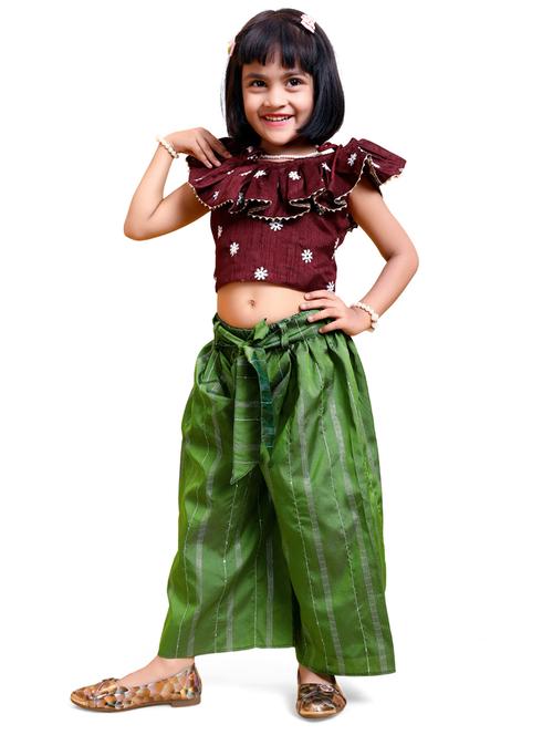 maroon round neck top pants set - 20942348 - Very Small Image - 1