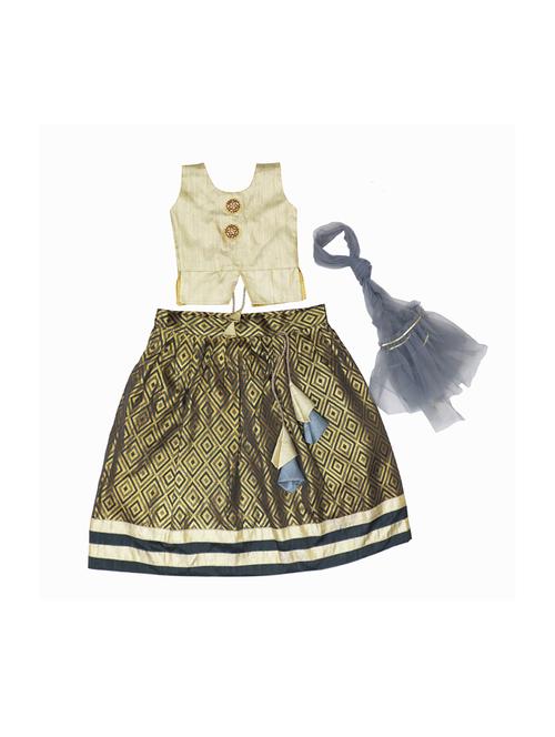 girls cotton blend lehenga choli set with dupatta - 20942405 - Very Small Image - 1