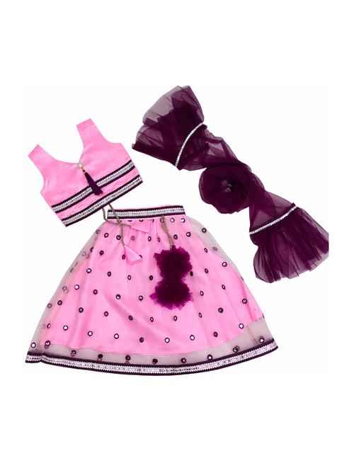 girls net lehenga choli with dupatta - 20942415 - Very Small Image - 1