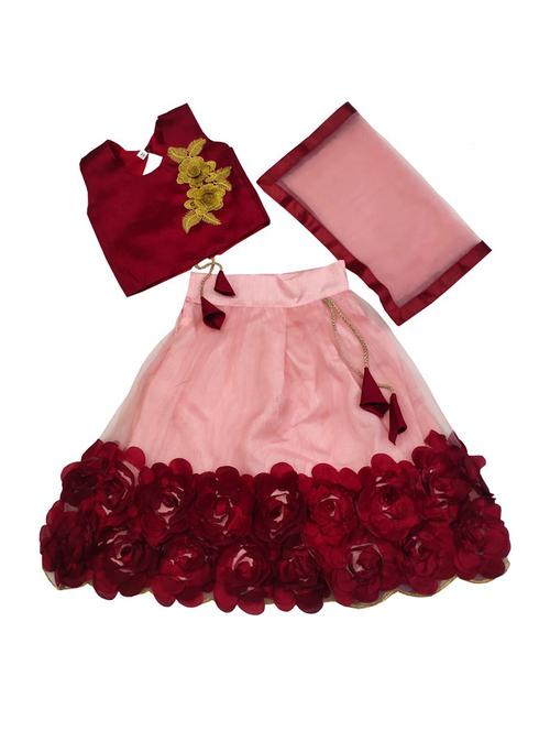 girls net lehenga choli with dupatta - 20942571 - Very Small Image - 1
