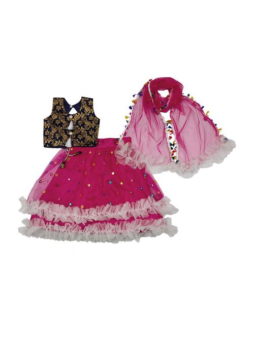 girls net lehenga choli with dupatta - 20942591 - Very Small Image - 1