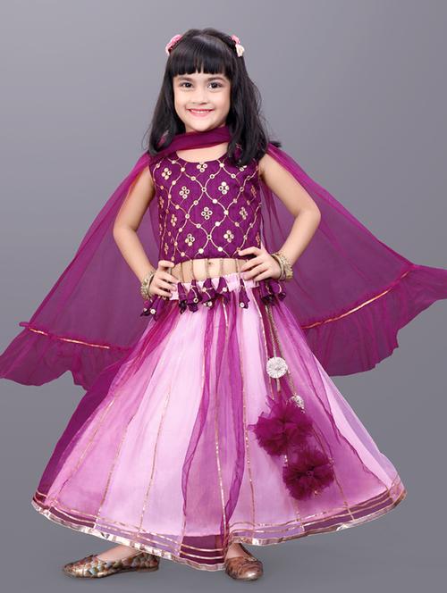 girls net lehenga choli with dupatta - 20942614 - Very Small Image - 1