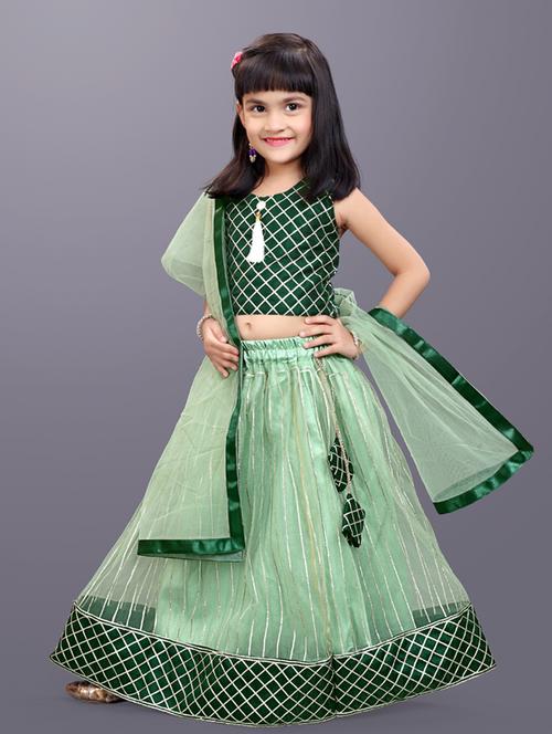 girls net lehenga choli with dupatta - 20942632 - Very Small Image - 1