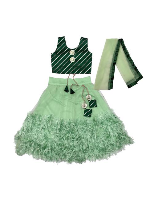 girls net lehenga choli with dupatta - 20942667 - Very Small Image - 1