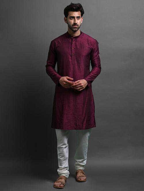 men long sleeve kurta pyjama set - 20942953 - Very Small Image - 1