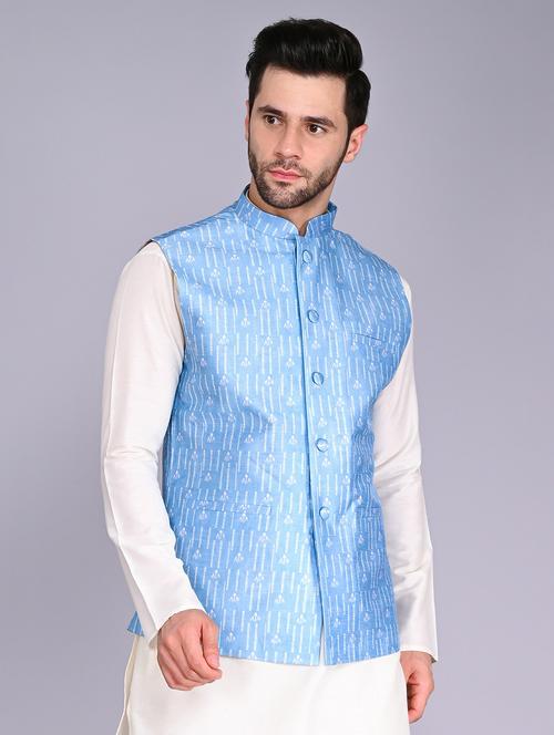 men's kurta pyjama with jacket set - 20943088 - Very Small Image - 1