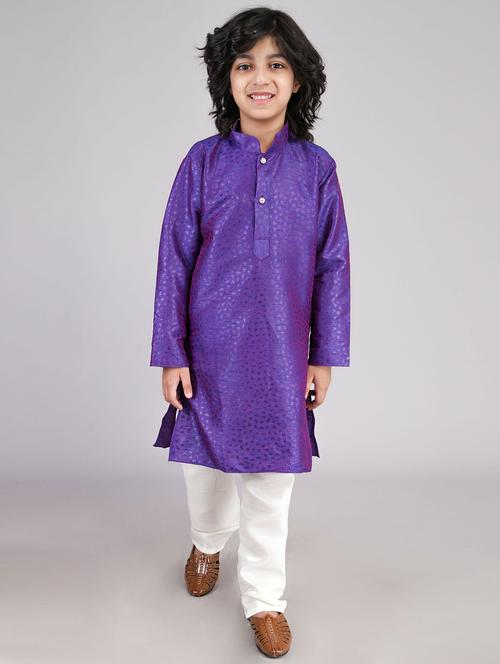 boys self design long sleeve kurta bottom set - 20943325 - Very Small Image - 1