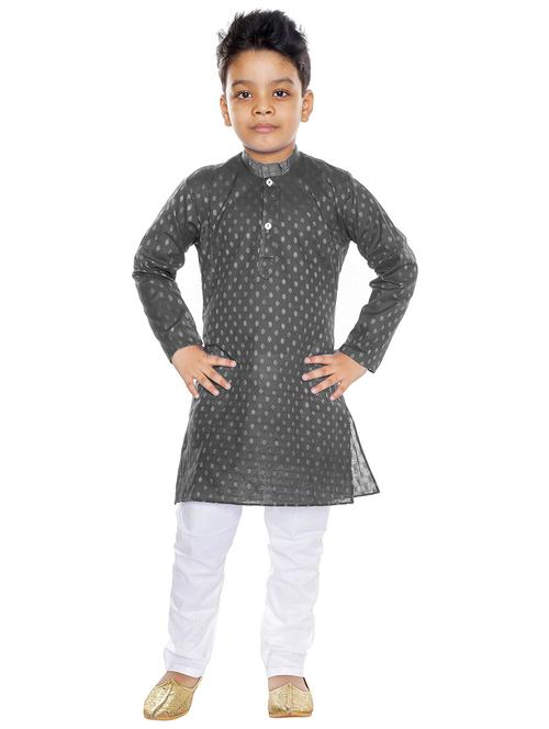 boys self design long sleeve kurta bottom set - 20943335 - Very Small Image - 1
