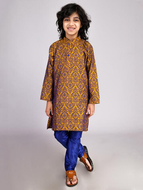 boys self design long sleeve kurta bottom set - 20943403 - Very Small Image - 1