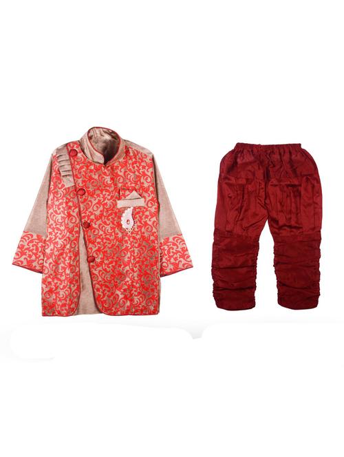 boys self design long sleeve sherwani set - 20943459 - Very Small Image - 1