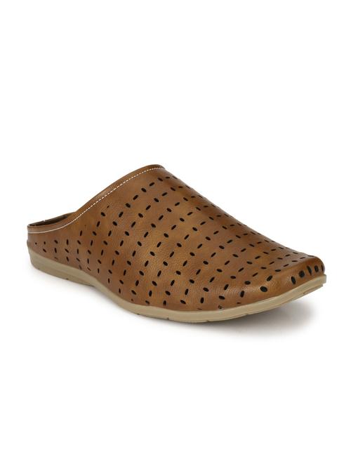 tan faux leather slip on mules - 20944722 - Very Small Image - 1