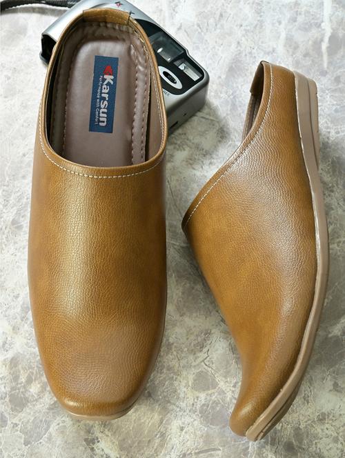 tan faux leather slip on mules - 20944725 - Very Small Image - 1