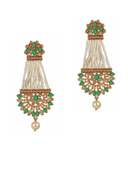 green alloy chandelier earrings - 20945069 - Very Small Image - 1
