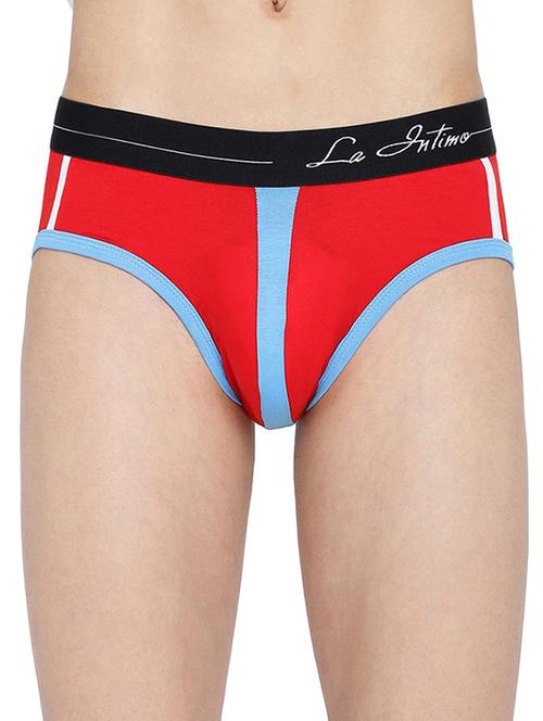 red cotton 95% spandex 5% brief - 20945119 - Very Small Image - 1