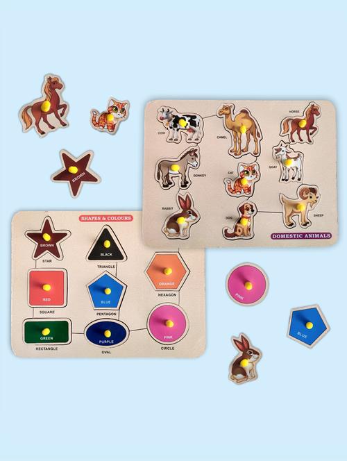 wooden board puzzle toy combo for kids - 20946198 - Very Small Image - 1