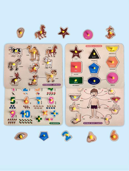 wooden board puzzle toy combo for kids - 20946203 - Very Small Image - 1