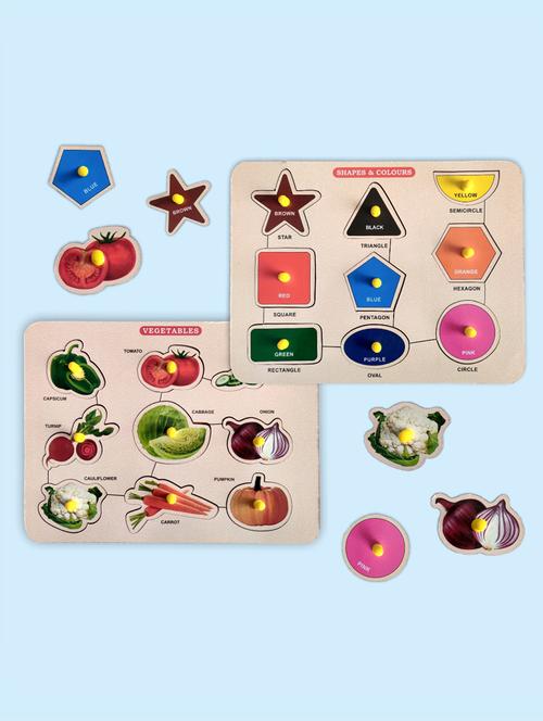 wooden board puzzle toy combo for kids - 20946232 - Very Small Image - 1