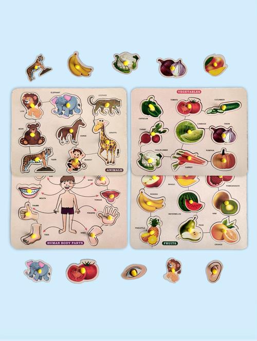 wooden board puzzle toy combo for kids - 20946282 - Very Small Image - 1