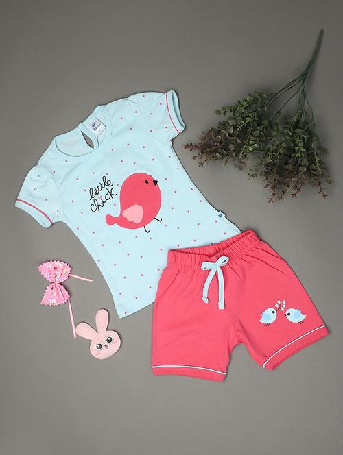 kids cotton shorts twin set - 20946490 - Very Small Image - 1