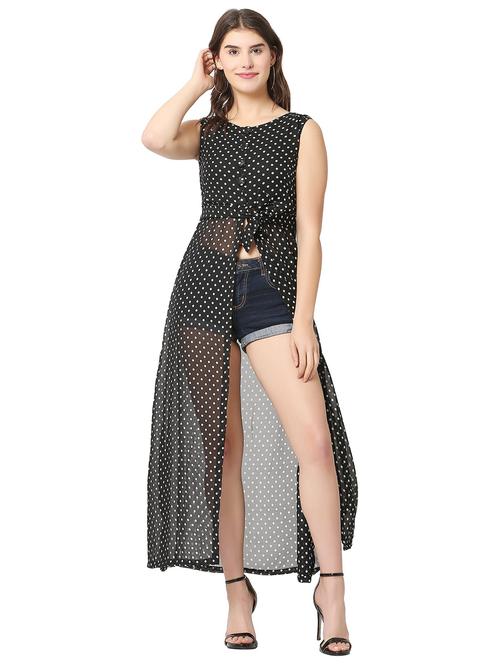 women black polka dot printed high-low top - 20947530 - Very Small Image - 1
