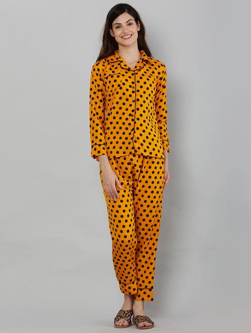 women polka print pyjama nightwear set - 20947631 - Very Small Image - 1