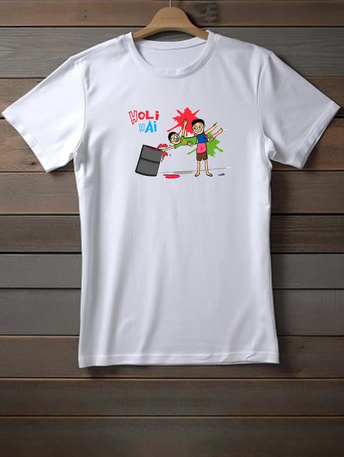 unisex white graphic printed t-shirt - 20948487 - Very Small Image - 1