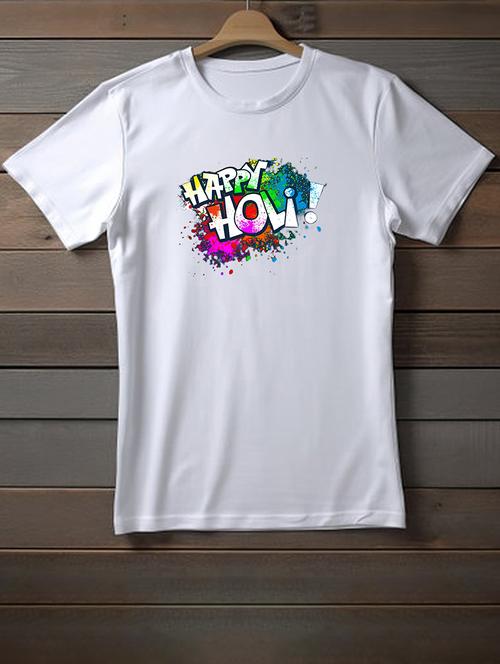 unisex white graphic printed t-shirt - 20948498 - Very Small Image - 1