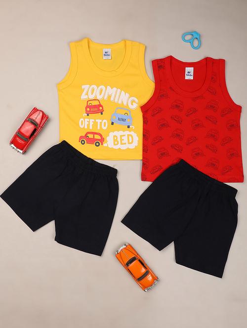 kids cotton shorts twin set combo - 20948582 - Very Small Image - 1