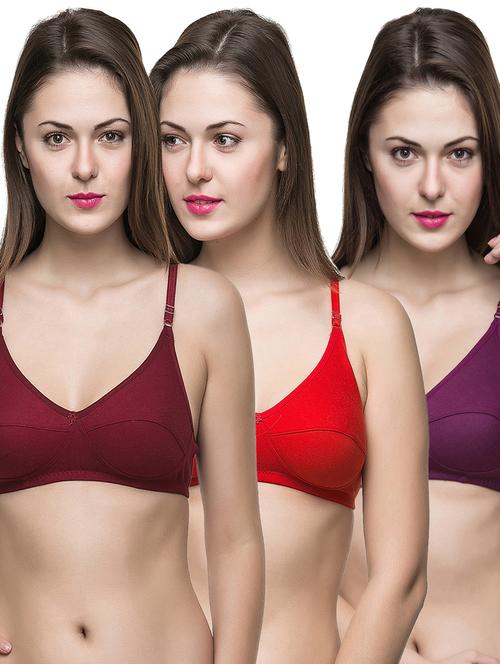 pack of 3 solid hosiery bras - 20949162 - Very Small Image - 1