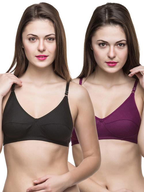 pack of 2 solid hosiery bras - 20949172 - Very Small Image - 1
