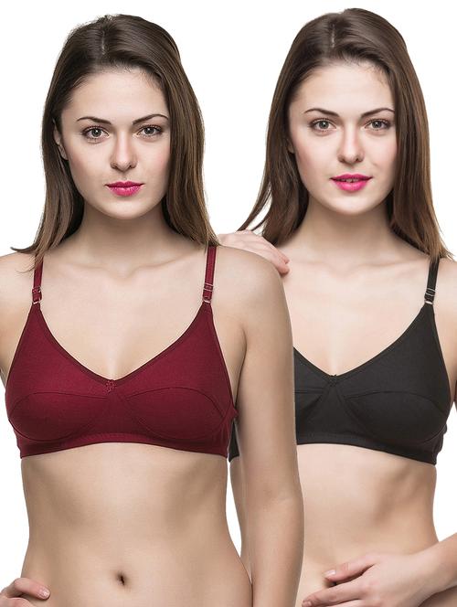 pack of 2 solid hosiery bras - 20949173 - Very Small Image - 1