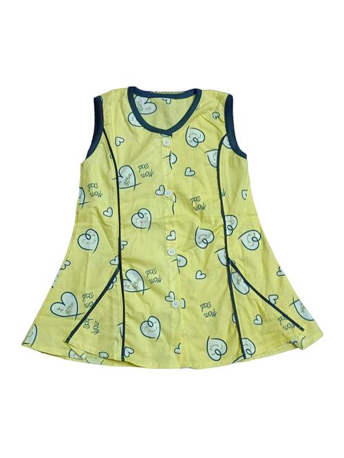 yellow printed cotton blend frock - 20949741 - Very Small Image - 1
