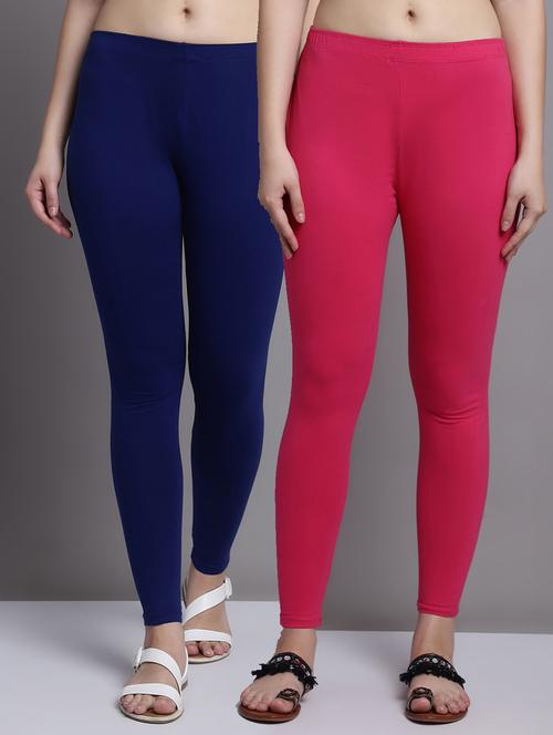pack of 2 solid cotton leggings - 20950973 - Very Small Image - 1