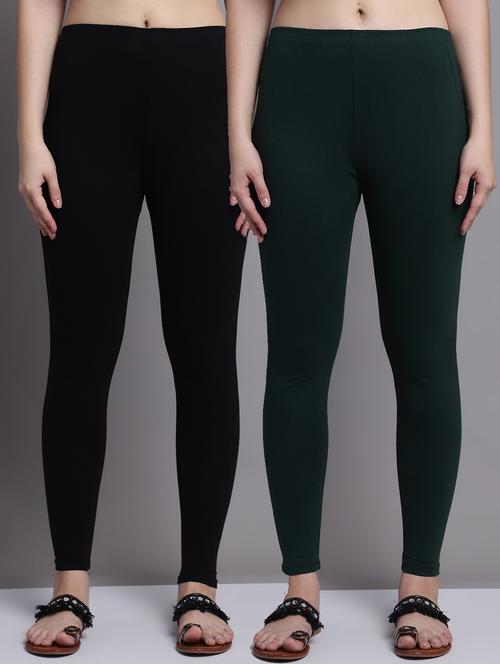 pack of 2 solid cotton leggings - 20950986 - Very Small Image - 1