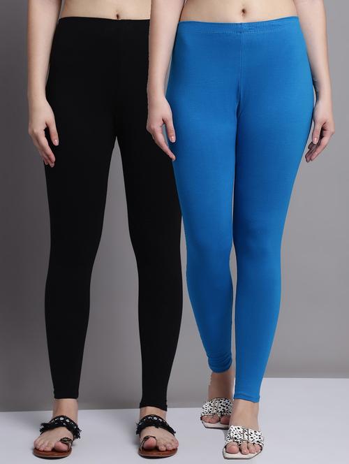 pack of 2 solid cotton leggings - 20950990 - Very Small Image - 1