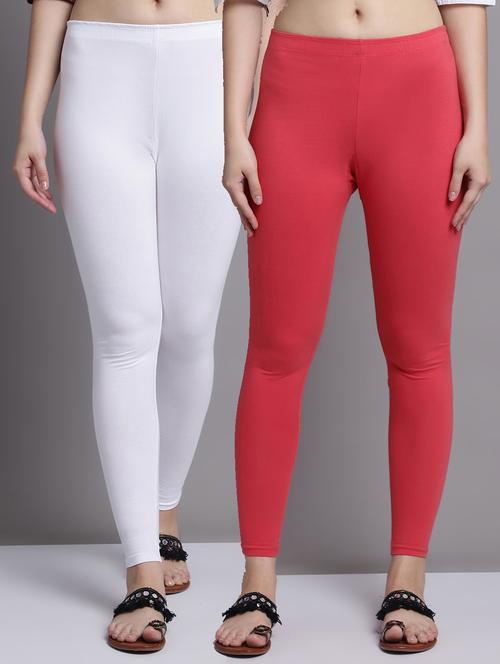 pack of 2 solid cotton leggings - 20950999 - Very Small Image - 1