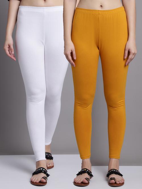 pack of 2 solid cotton leggings - 20951003 - Very Small Image - 1