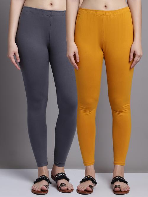 pack of 2 women solid ankle length legging - 20951025 - Very Small Image - 1