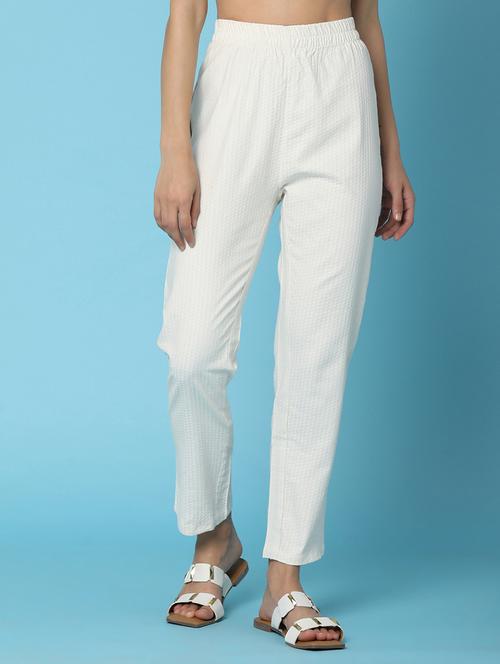 women solid mid rise trouser - 20951194 - Very Small Image - 1