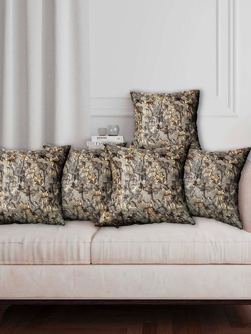 texstylers fancy stylish 20 x 20 inches jaipuri set of 5 pcs sofa cushion covers - 20951811 - Very Small Image - 1