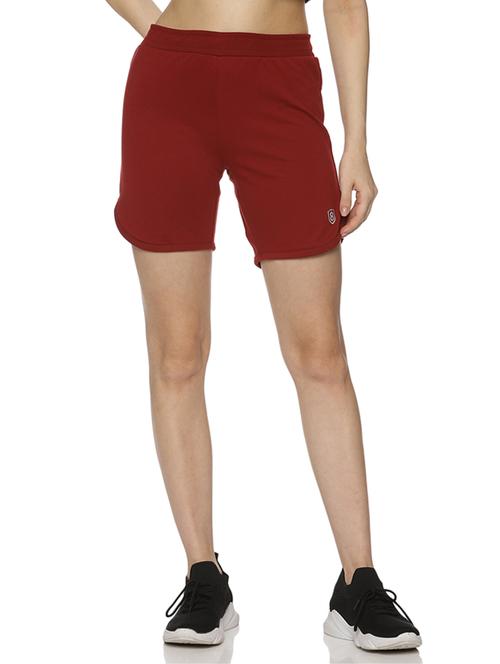 women solid maroon regular sports shorts - 20951875 - Very Small Image - 1