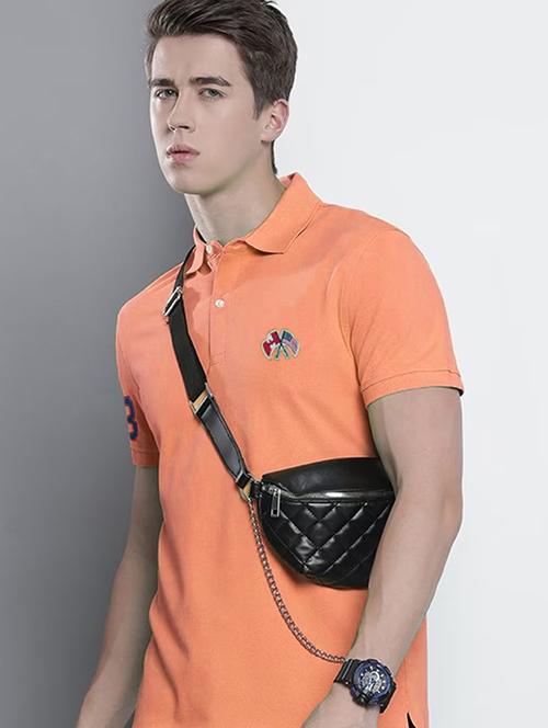 coral cotton blend plain tshirt - 20952056 - Very Small Image - 1