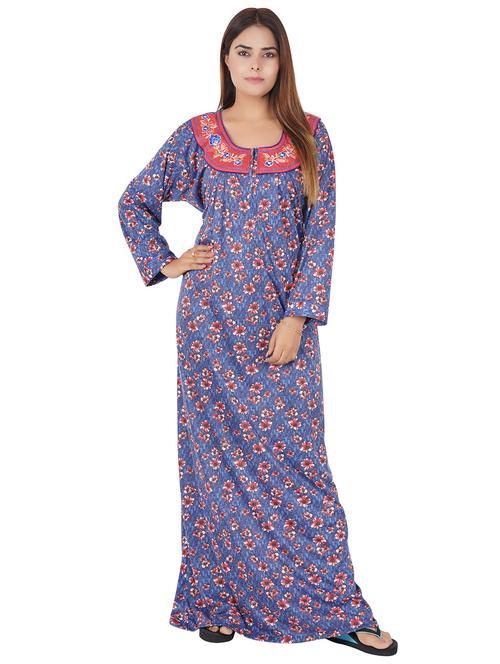 floral printed scoop neck nighty - 20956981 - Very Small Image - 1