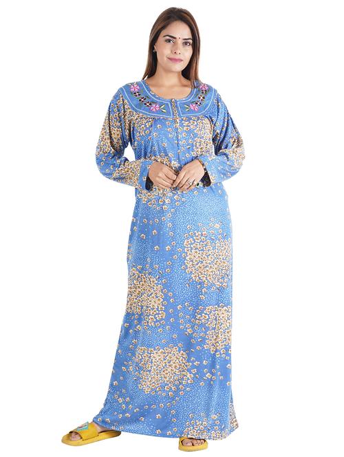 floral printed scoop neck nighty - 20957029 - Very Small Image - 1