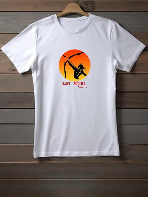 unisex white graphic printed t-shirt - 20958001 - Very Small Image - 1