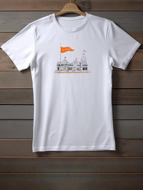 unisex white graphic printed t-shirt - 20958016 - Very Small Image - 1